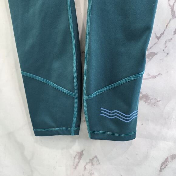 Janji Leggings Womens Small Blue Green Crop High Rise Capri Active Pockets - Picture 8 of 11